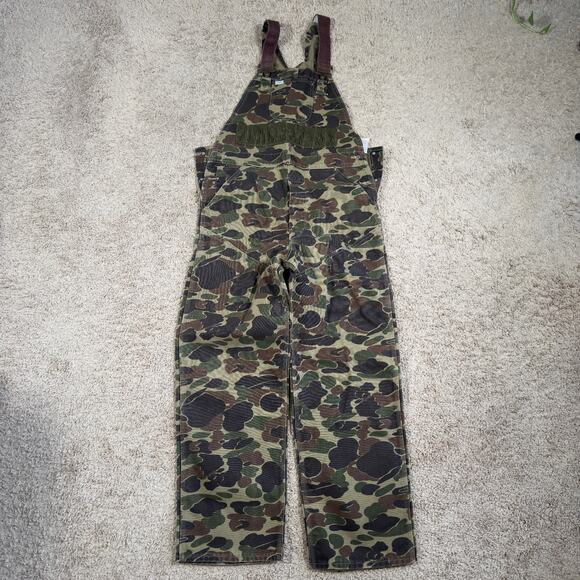 Vintage Carhartt Double Knee Overalls Duck Camo Hunting Made In USA Men's 34x30 - Picture 1 of 7